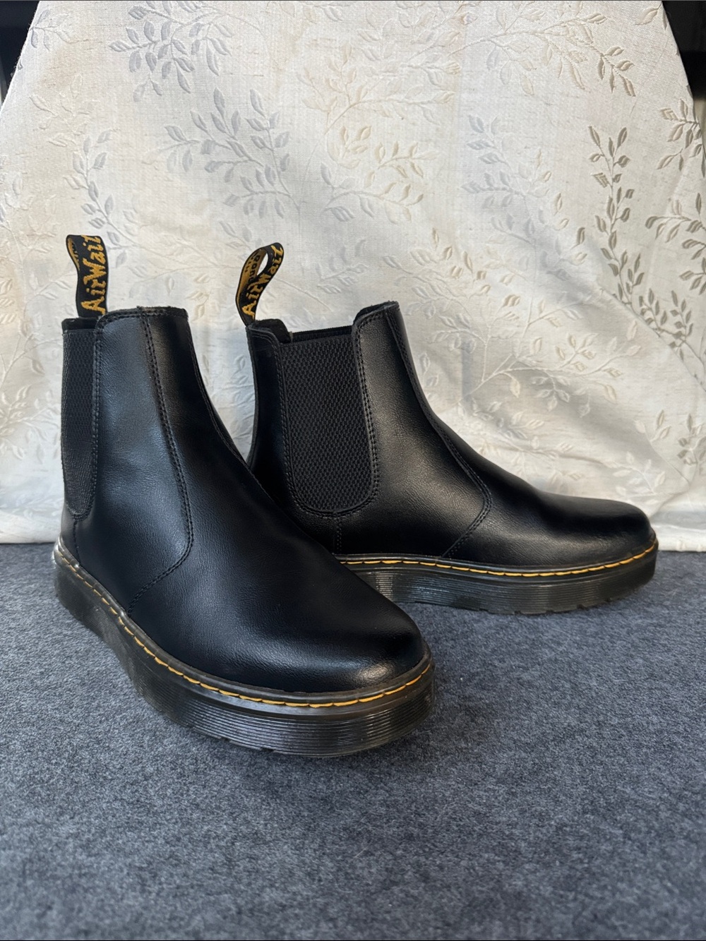 Dr. Martens Black Leather Chelsea Platform Boots